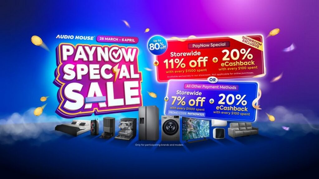 Audio House PayNow Special Sale (28 March – 6 April 2025) – Up to 80% Off Electronics & 20% eCashback!